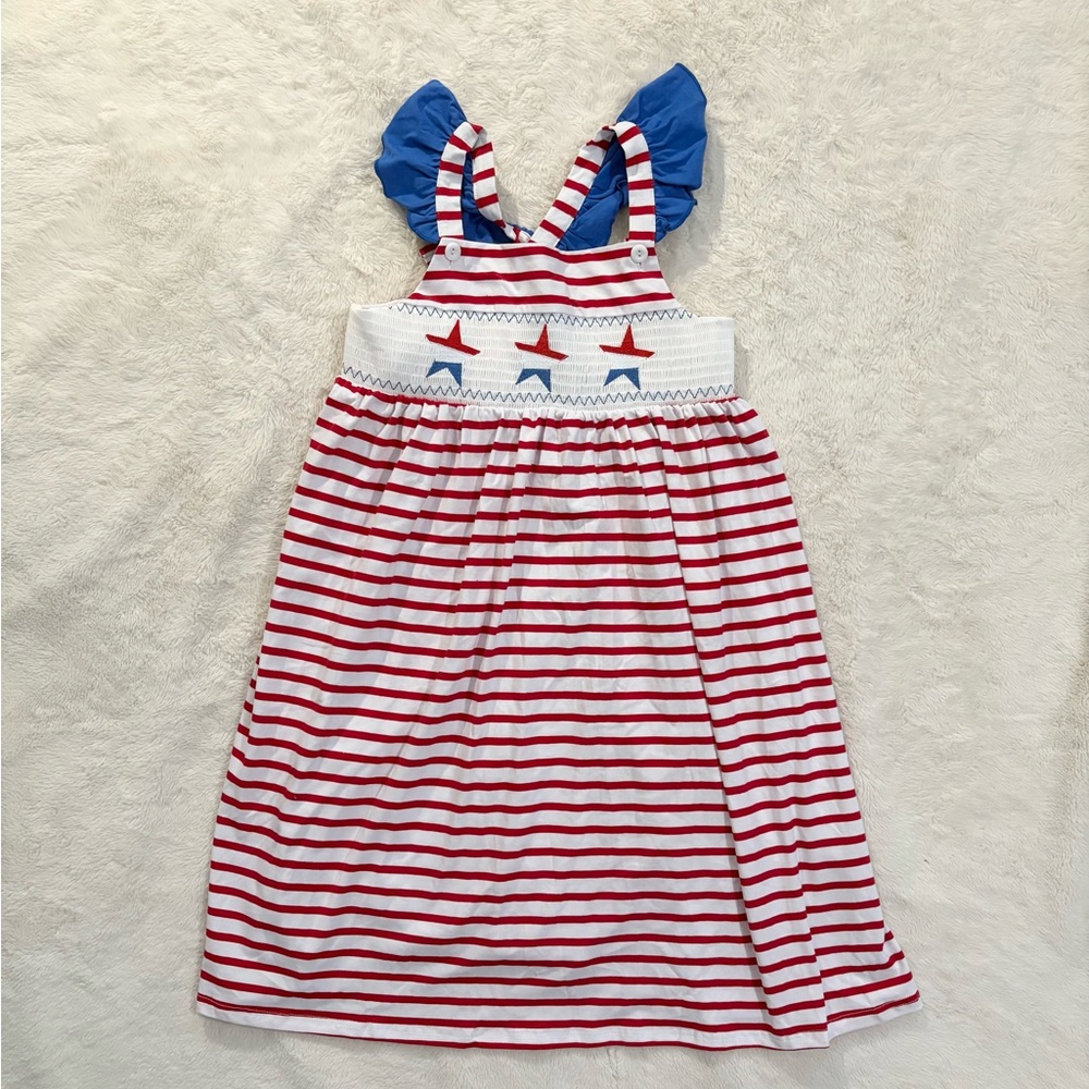 Chic Striped Kids Dress with Blue Accents